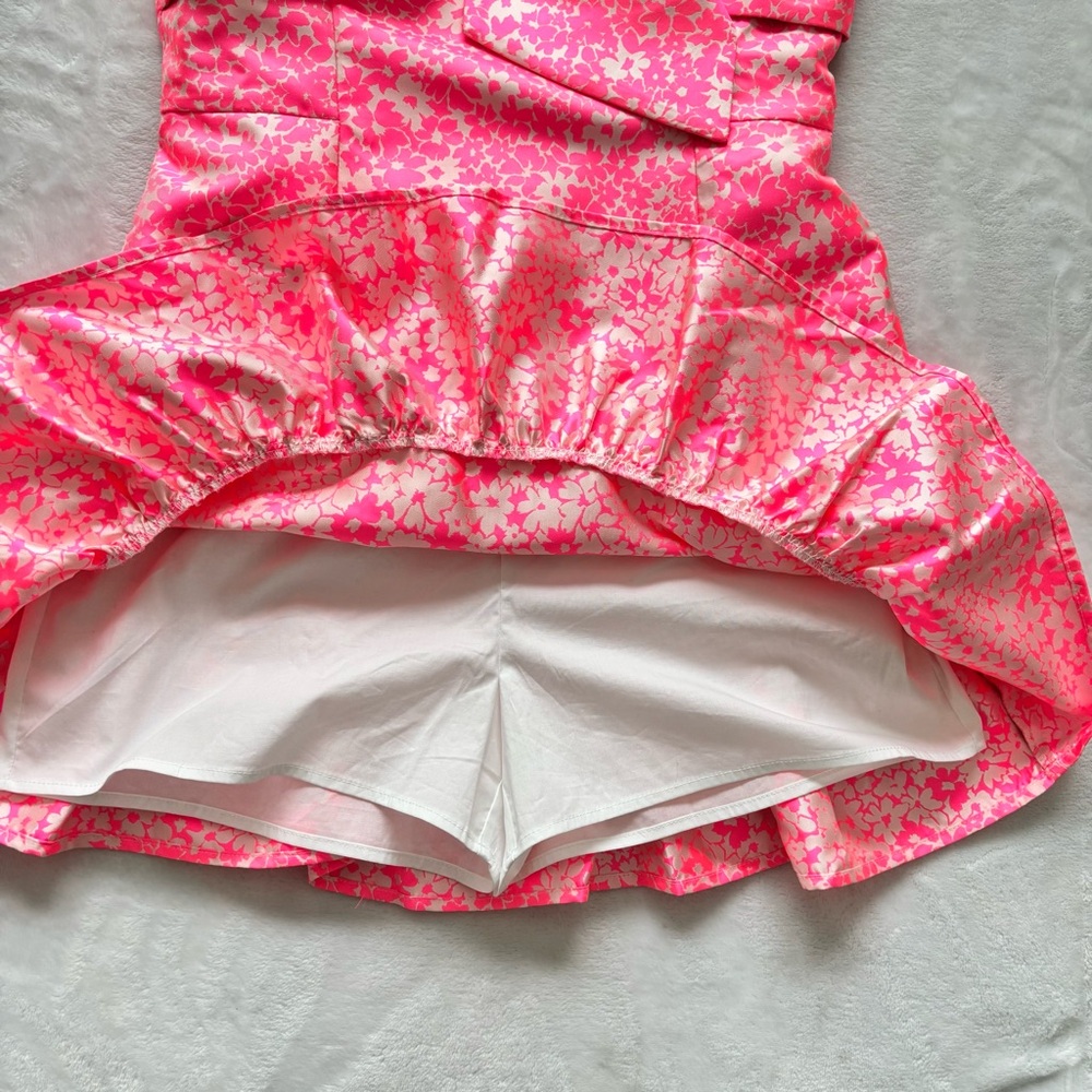 LILLY PULITZER Sutton Roxie Pink Jacquard Skirted Romper--NWT--6 - Picture 13 of 16